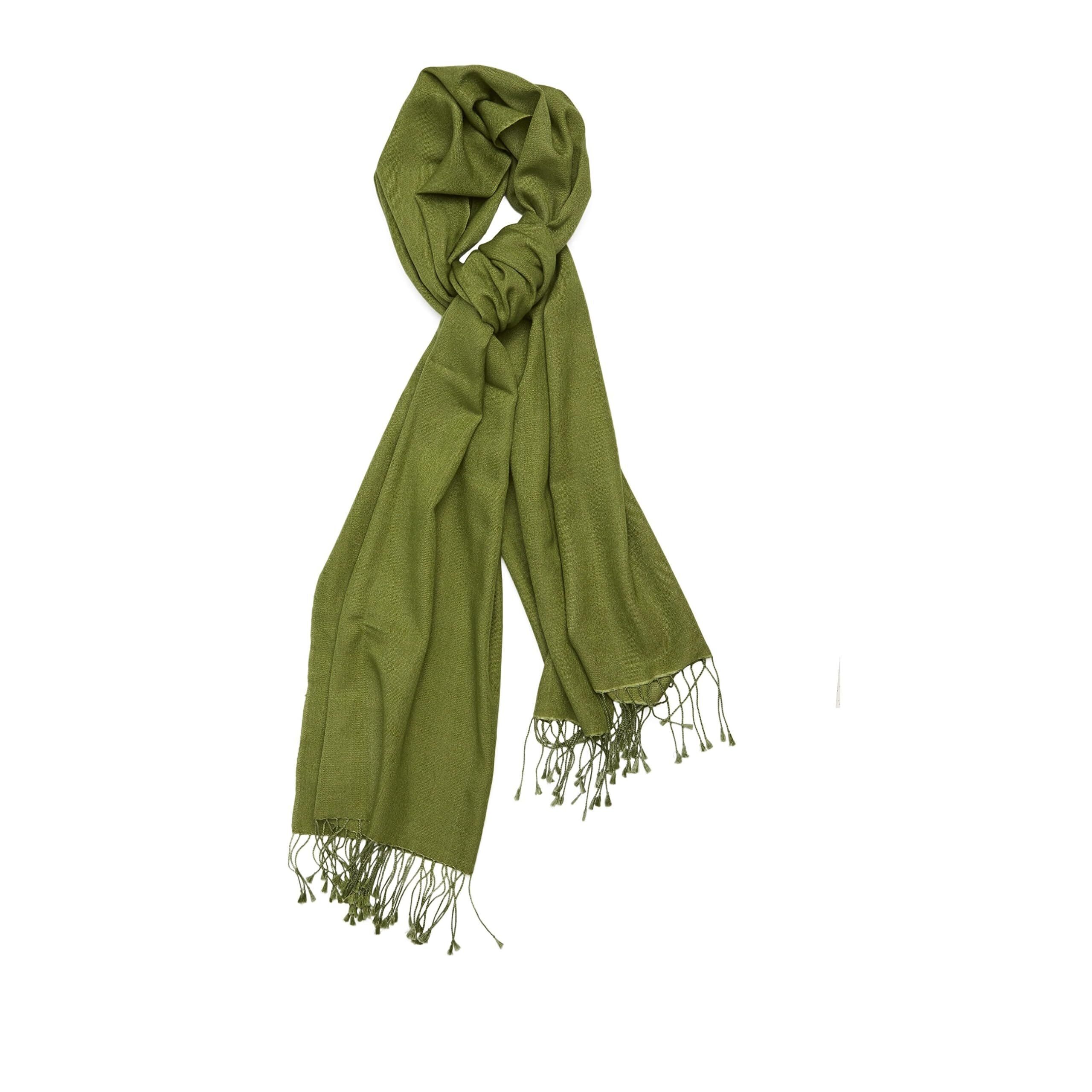 5596 : 70% Cashmere And 30% Silk Pashmina Wrap Stole (Color: Sage Green,